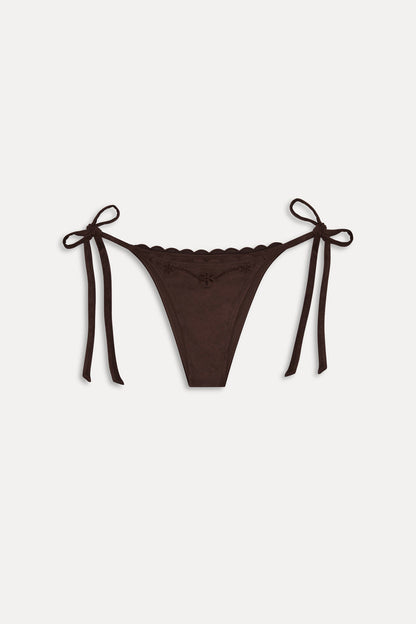 Frankies Bikinis collections|sale|swimwear Mackenzie Suede String Bikini Bottom - Desert Suede