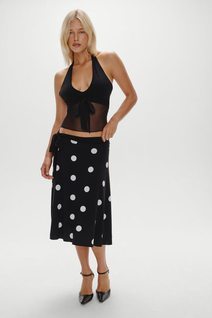 Frankies Bikinis sale|clothing May Mesh Knit Halter Top - Black