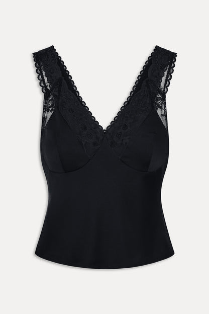 Frankies Bikinis sale|clothing Harper Satin Top - Black