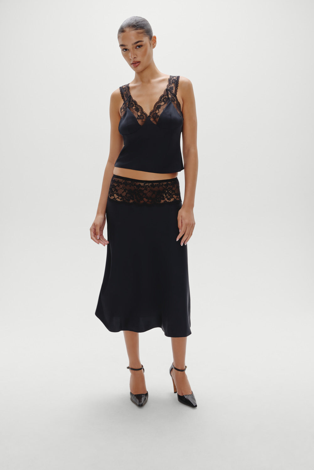 Frankies Bikinis sale|clothing Harper Satin Top - Black