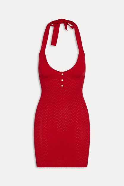 Frankies Bikinis sale|clothing Glamour Halter Knit Mini Dress - Heartstrings