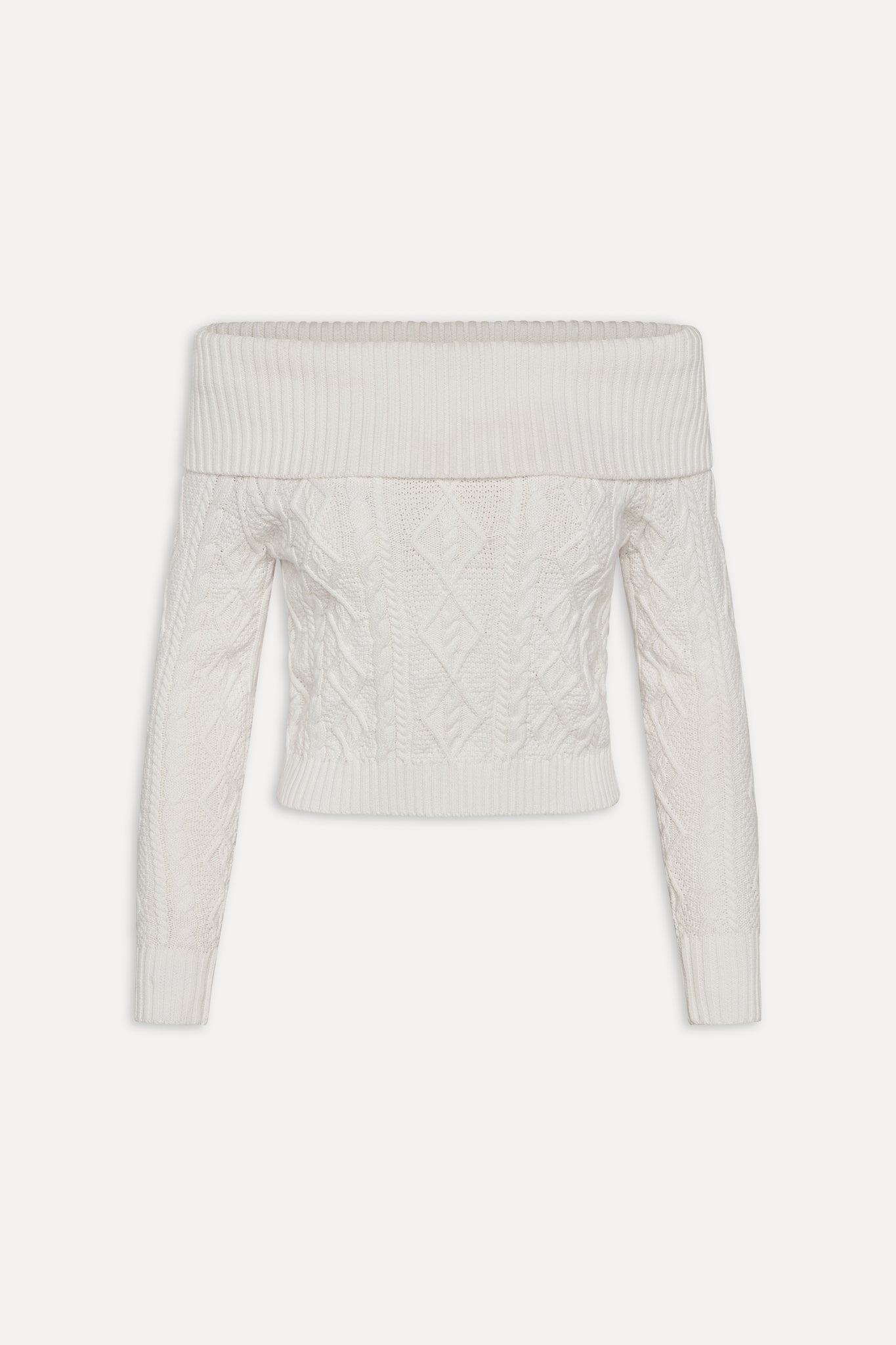 Frankies Bikinis sale Saint Off The Shoulder Knit Sweater - Cloud White
