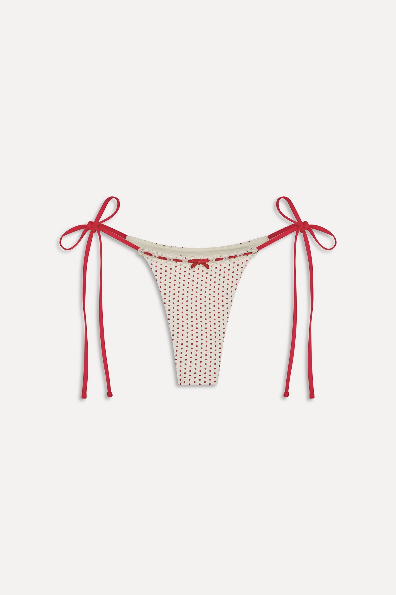 Frankies Bikinis sale x BELLA HADID Mackenzie String Bikini Bottom - Strawberry Polka Dot