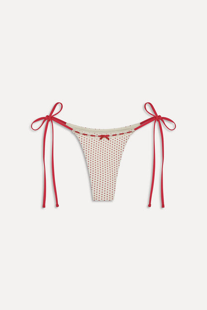 Frankies Bikinis sale x BELLA HADID Mackenzie String Bikini Bottom - Strawberry Polka Dot