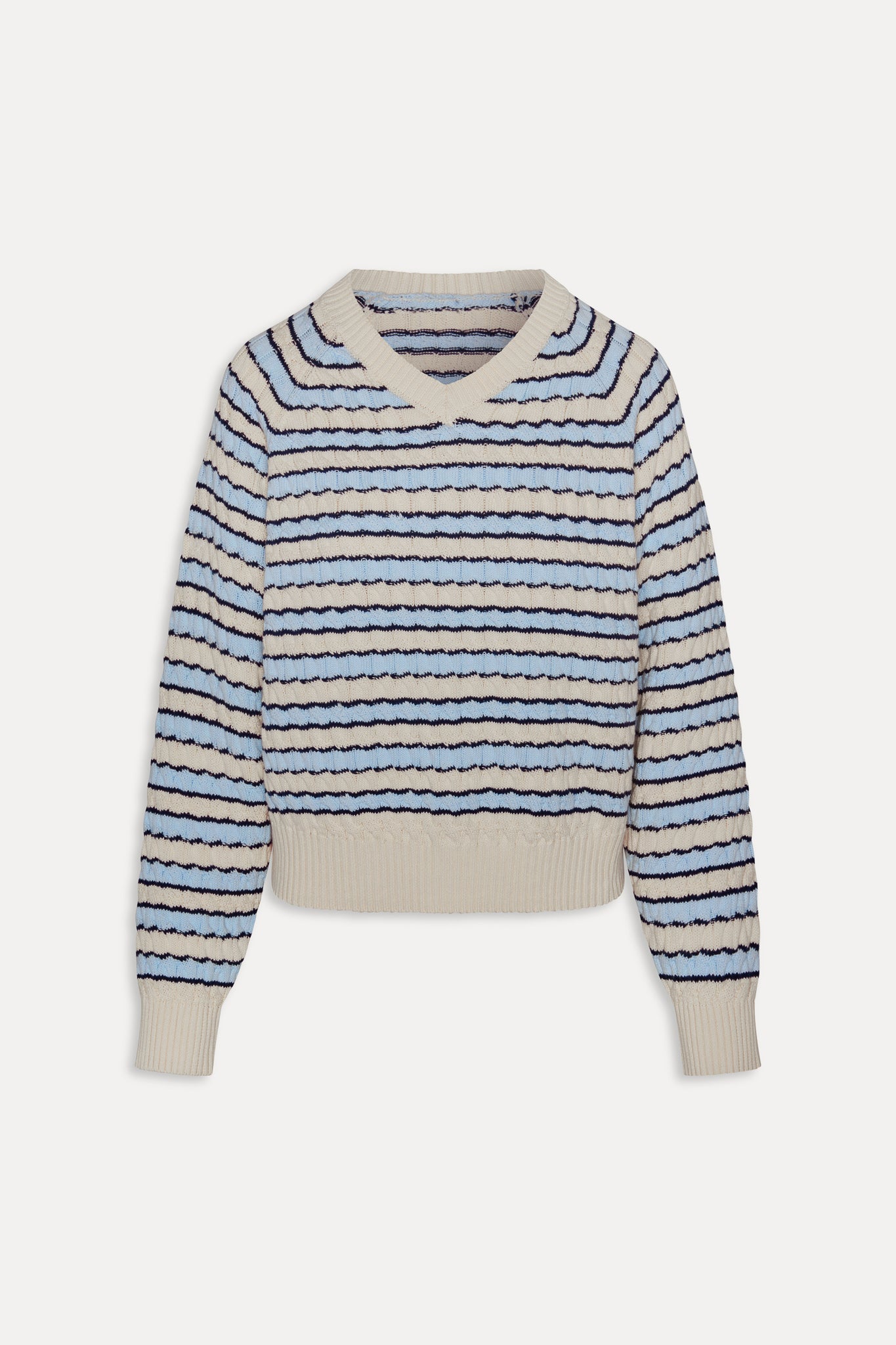 Frankies Bikinis sale Piper Cotton Knit Sweater - Lighthouse