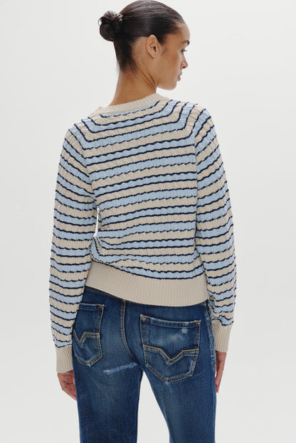 Frankies Bikinis sale Piper Cotton Knit Sweater - Lighthouse