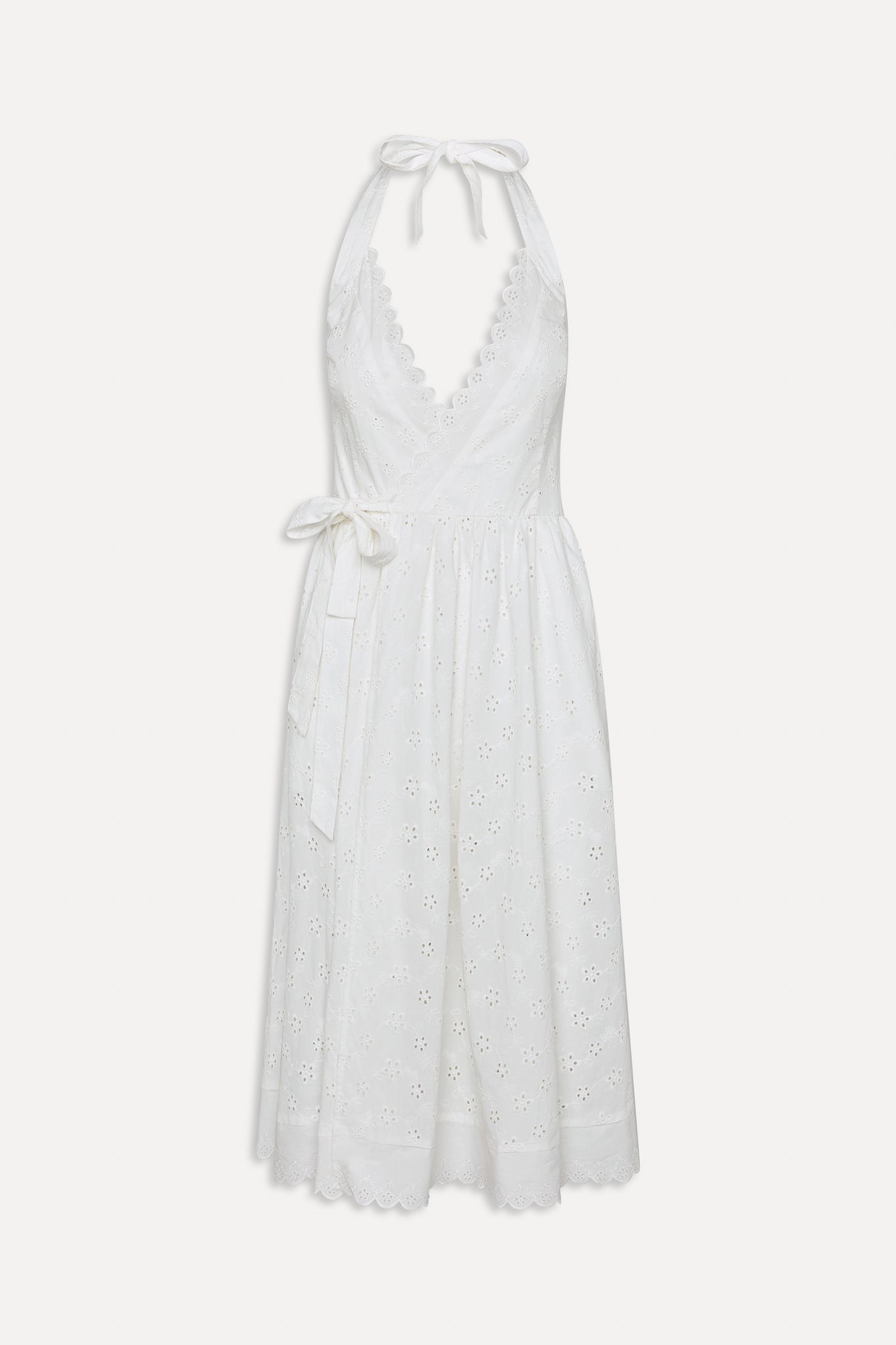 Frankies Bikinis sale x BELLA HADID Fort Worth Fairy Midi Dress - Salt Air Eyelet
