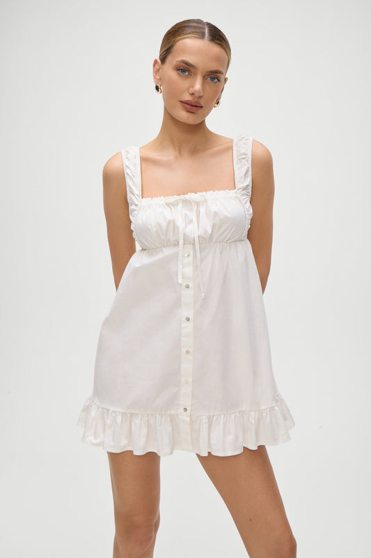 Frankies Bikinis sale Marilyn Babydoll Dress - White