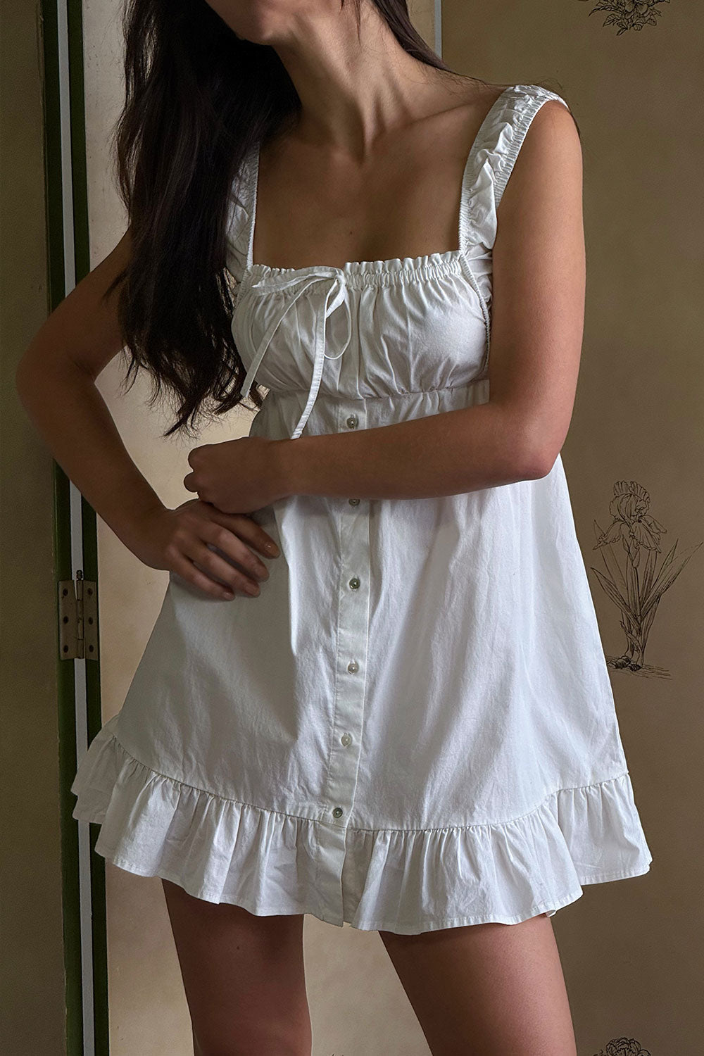 Frankies Bikinis sale Marilyn Babydoll Dress - White