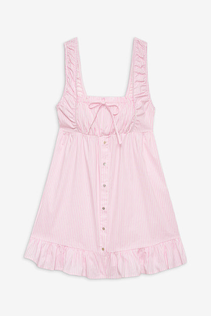 Frankies Bikinis sale Marilyn Babydoll Dress - Pink Stripe