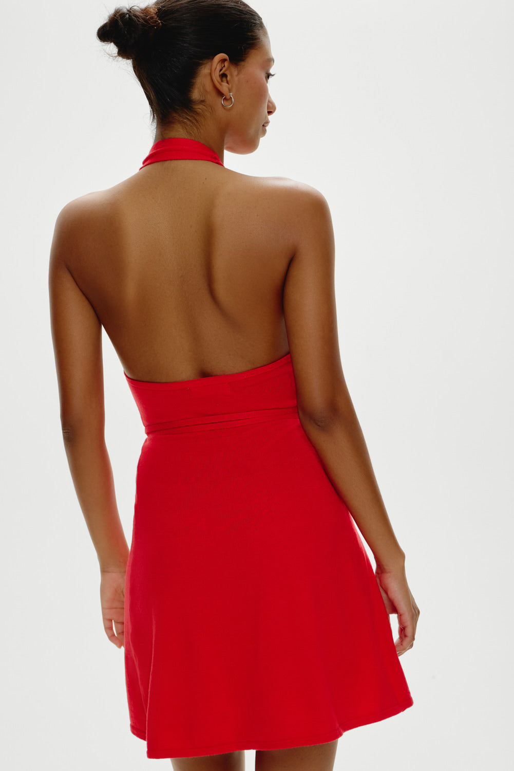 Frankies Bikinis sale Evening Halter Wrap Mini Dress - Cherry