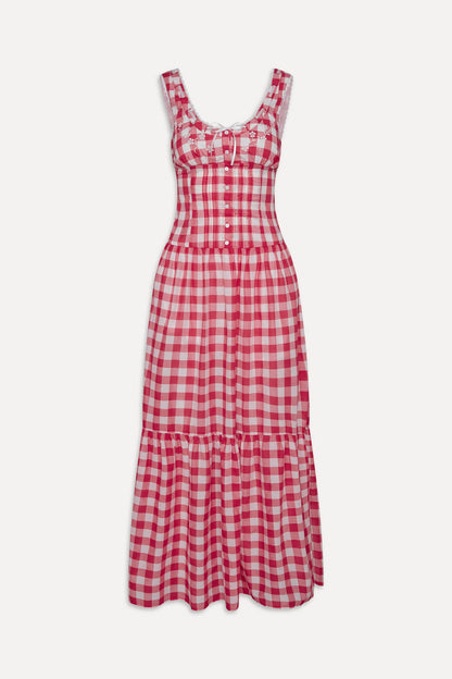 Frankies Bikinis sale x BELLA HADID Southern Belle Midi Dress - Malibu Picnic