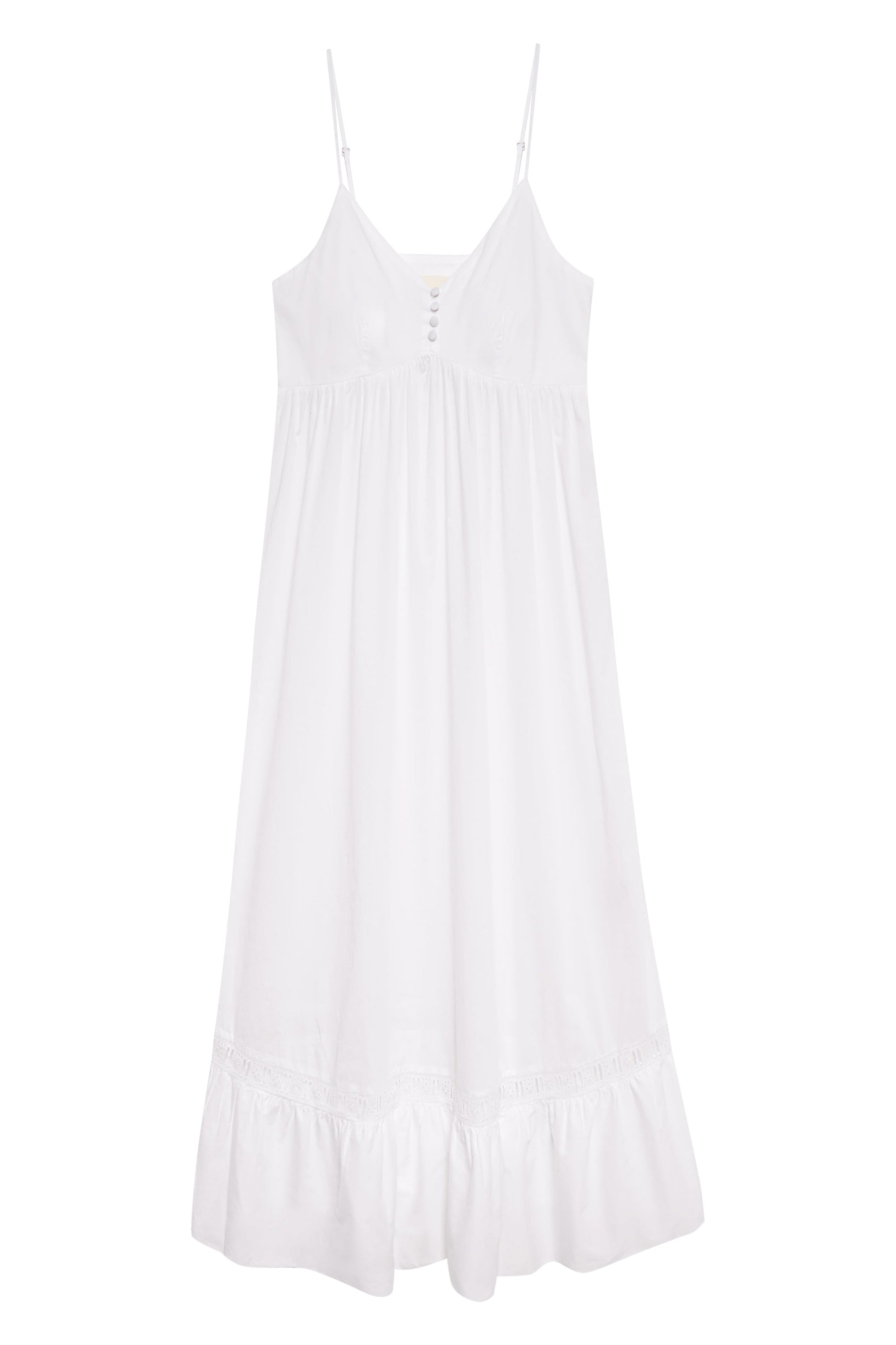Frankies Bikinis sale Airy Poplin Midi Dress - White