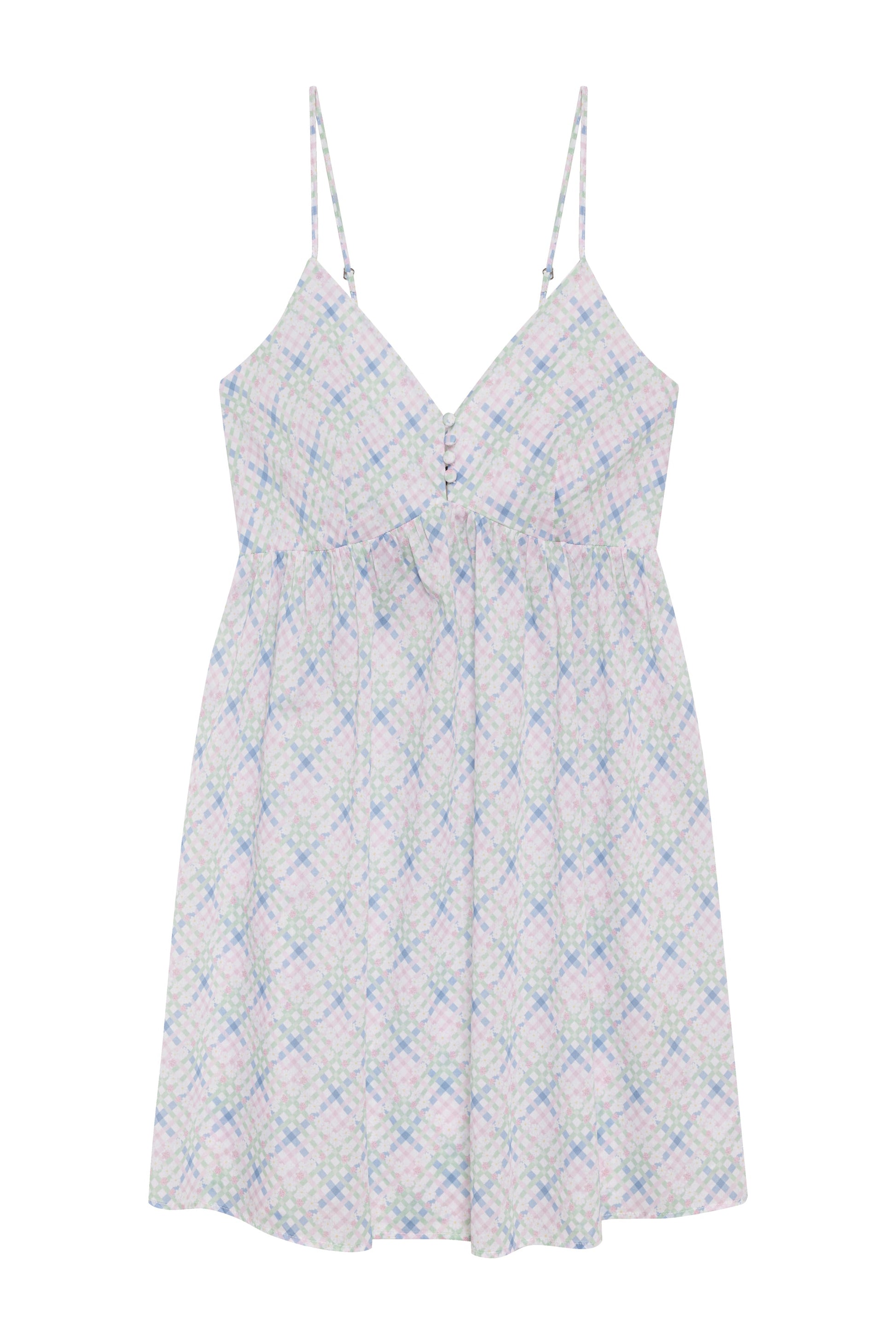 Frankies Bikinis sale Airy Poplin Mini Dress - Cottage Meadow