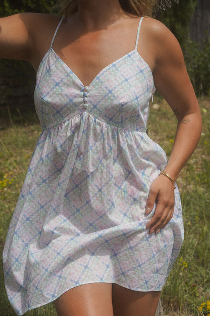 Frankies Bikinis sale Airy Poplin Mini Dress - Cottage Meadow