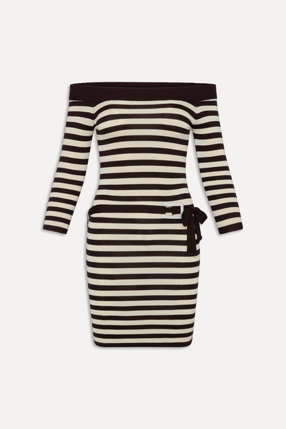 Frankies Bikinis sale x BELLA HADID Saloon Knit Mini Dress - Cowboy Stripe
