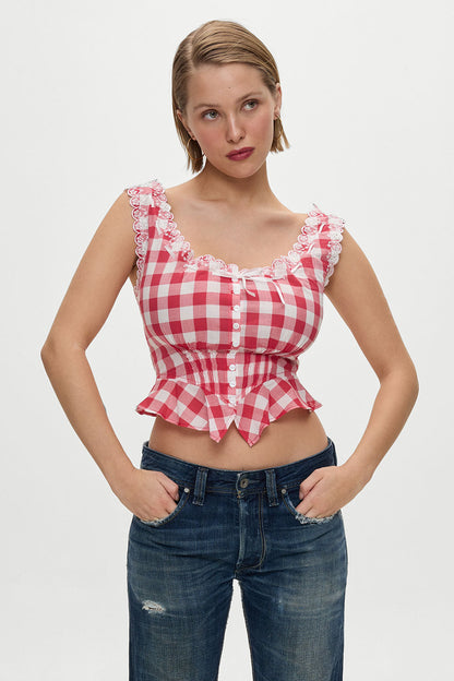Frankies Bikinis sale x BELLA HADID Fleetwood Top - Malibu Picnic