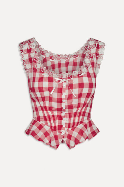 Frankies Bikinis sale x BELLA HADID Fleetwood Top - Malibu Picnic