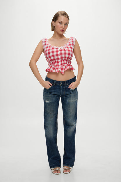 Frankies Bikinis sale x BELLA HADID Fleetwood Top - Malibu Picnic