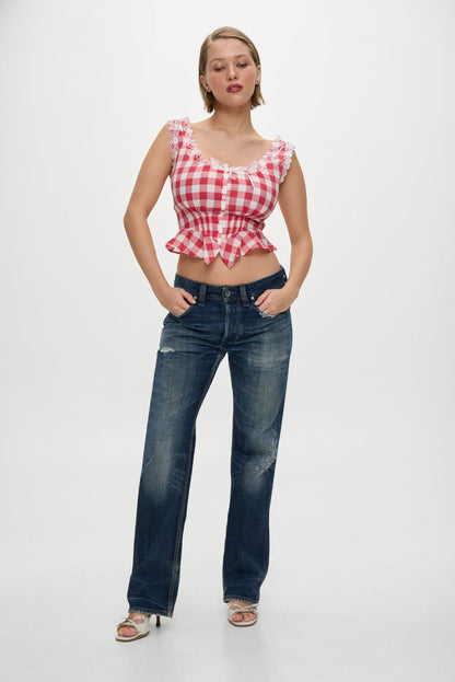 Frankies Bikinis sale x BELLA HADID Fleetwood Top - Malibu Picnic