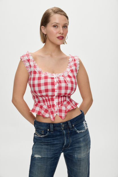 Frankies Bikinis sale x BELLA HADID Fleetwood Top - Malibu Picnic