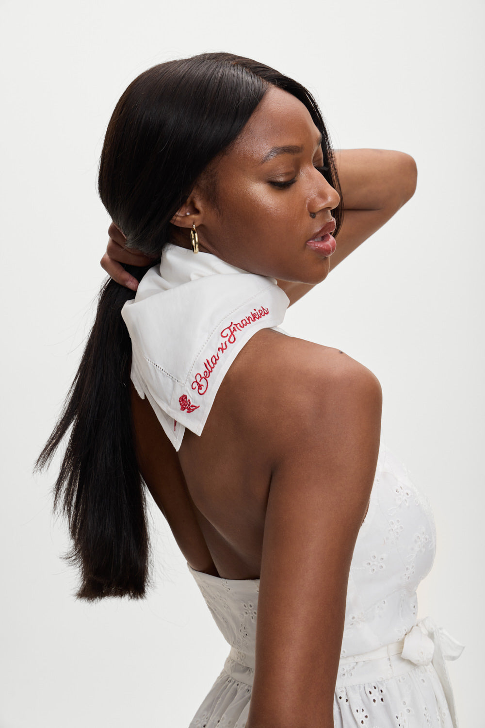 Frankies Bikinis sale x BELLA HADID Little Miss Head Scarf - White