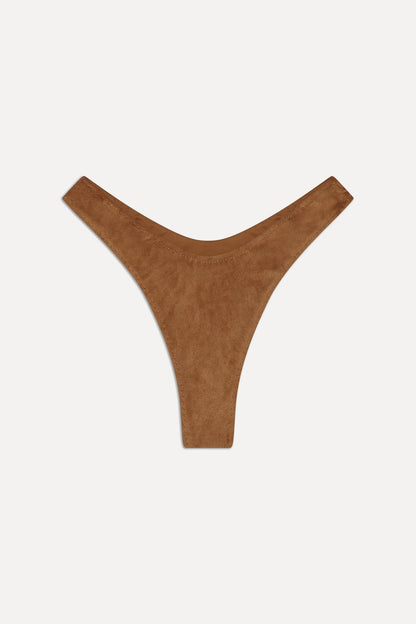 Frankies Bikinis sale x BELLA HADID Full Moon Suede Bikini Bottom - Sunkissed Suede
