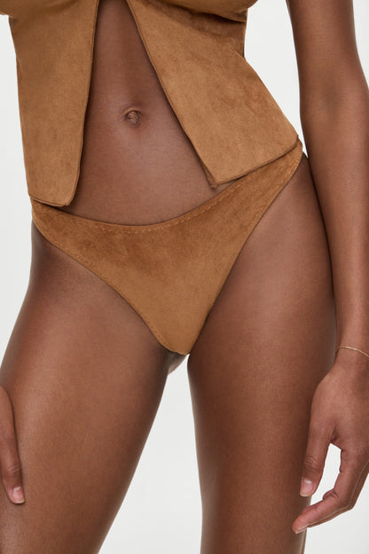 Frankies Bikinis sale x BELLA HADID Dove Suede Bikini Bottom - Sunkissed Suede