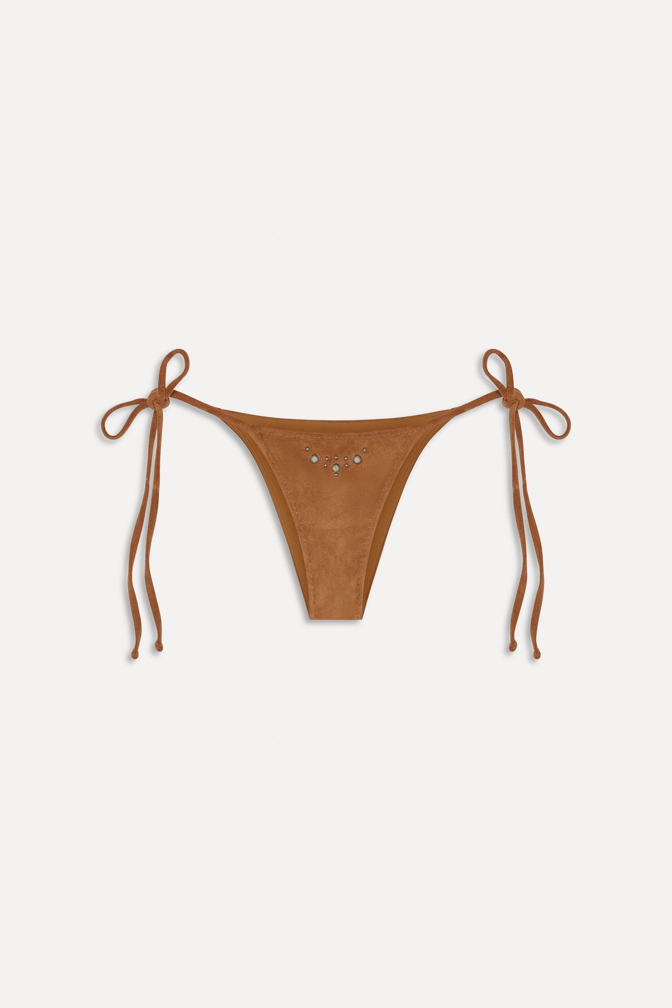 Frankies Bikinis sale x BELLA HADID Mackenzie Suede String Bikini Bottom - Sunkissed Suede
