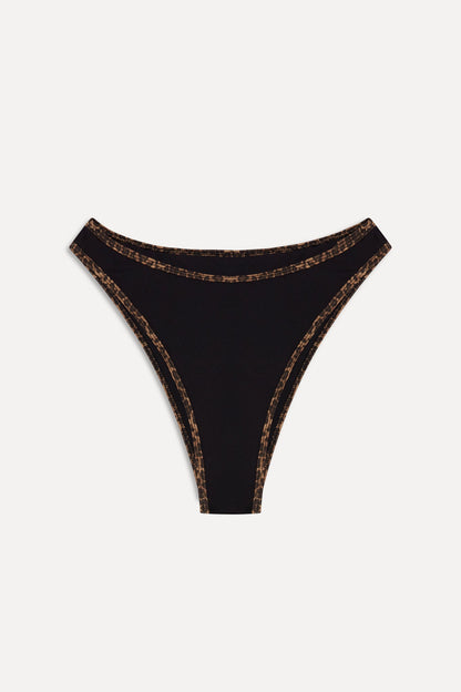 Frankies Bikinis sale x BELLA HADID Presley High Waisted Bikini Bottom - Lucky Leopard