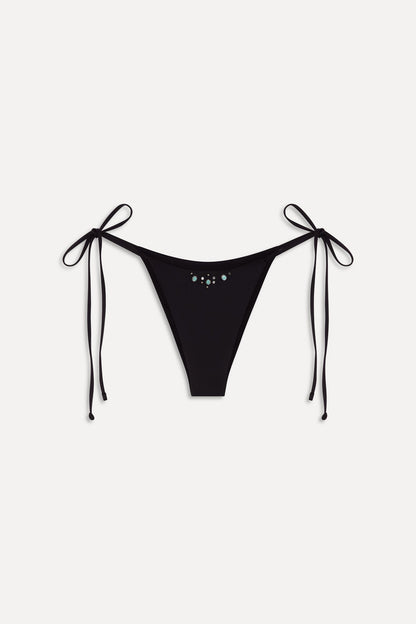 Frankies Bikinis sale x BELLA HADID Mackenzie String Bikini Bottom - Lone Star Black