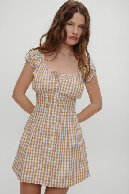 Frankies Bikinis sale x BELLA HADID Mustang Mini Dress - Rodeo Gingham