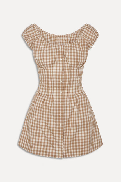 Frankies Bikinis sale x BELLA HADID Mustang Mini Dress - Rodeo Gingham