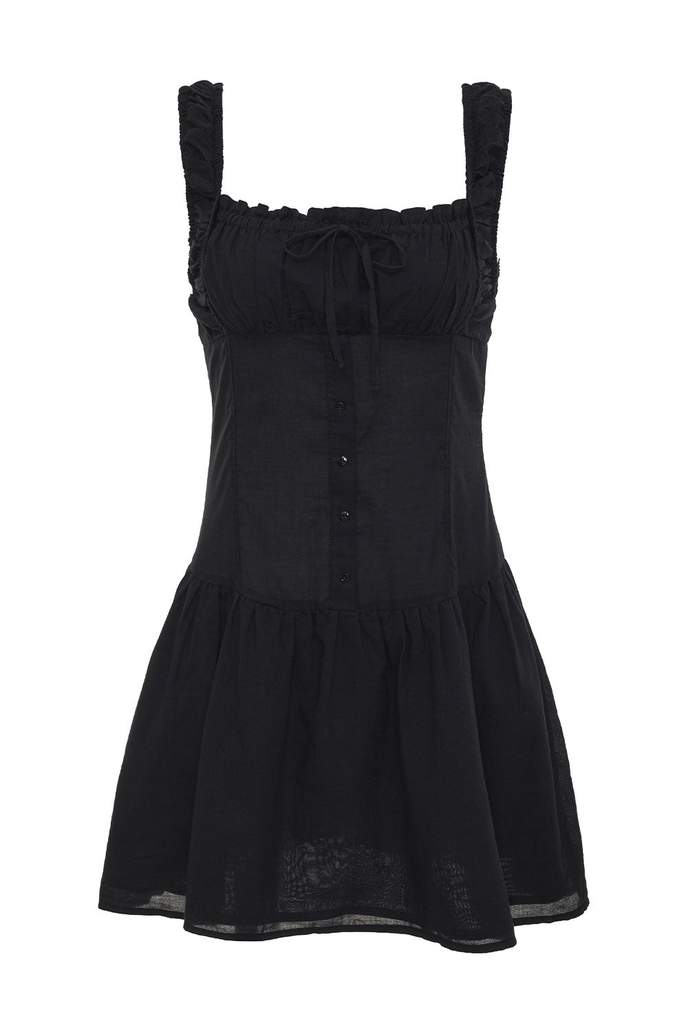 Frankies Bikinis clothing|new Christa Ruffle Mini Dress - Black
