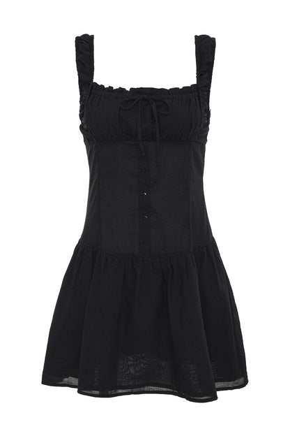 Frankies Bikinis clothing|new Christa Ruffle Mini Dress - Black
