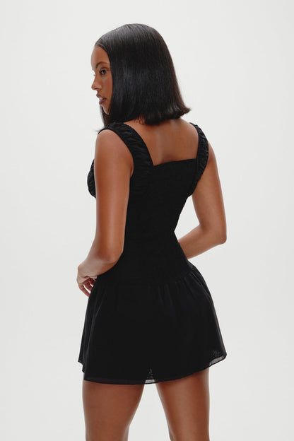 Frankies Bikinis clothing|new Christa Ruffle Mini Dress - Black