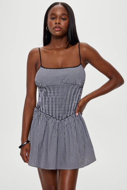 Frankies Bikinis clothing|collections Coast Cotton Gingham Mini Dress - Cottage Tile