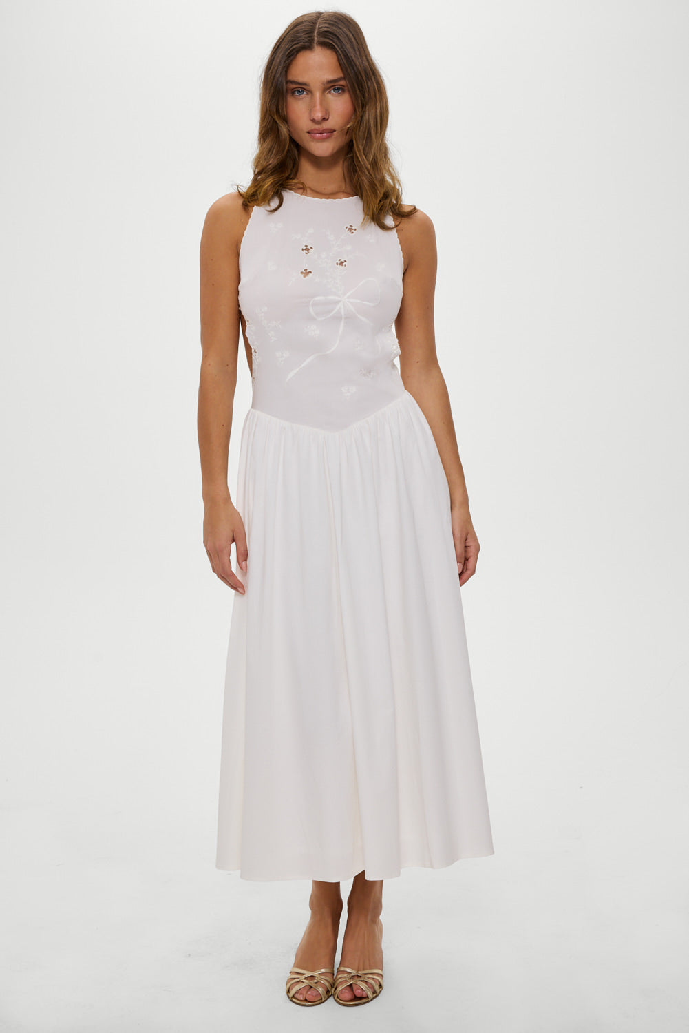 Frankies Bikinis clothing|collections Soleil Backless Embroidered Midi Dress - Sleepy Angel