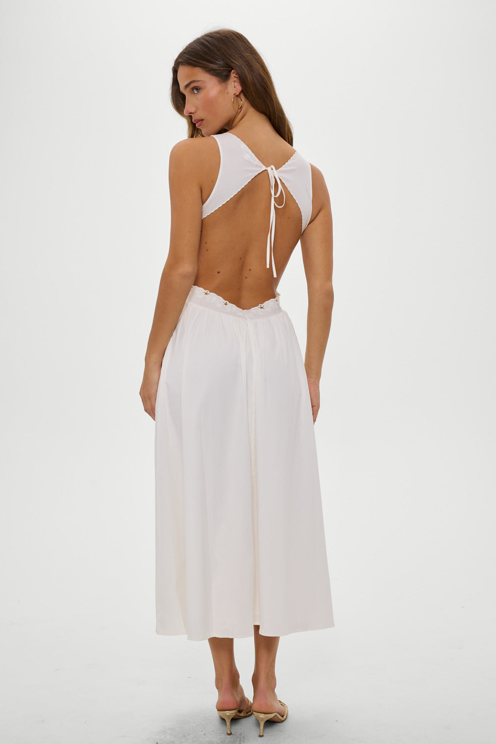 Frankies Bikinis clothing|collections Soleil Backless Embroidered Midi Dress - Sleepy Angel