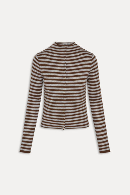 Frankies Bikinis clothing|collections|sale Leo Knit Button Up Cardigan - Pebble