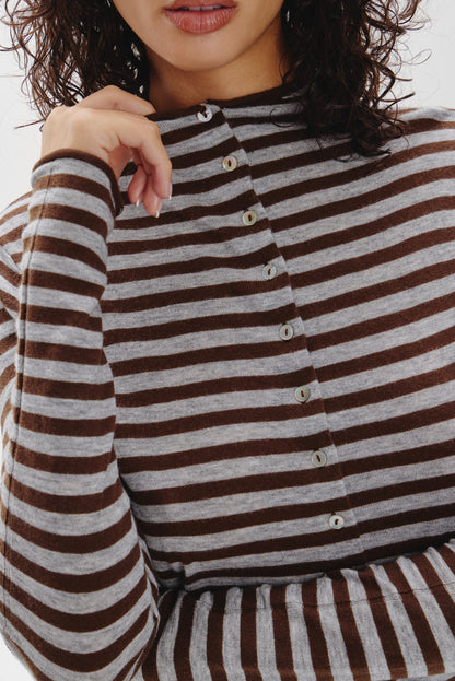 Frankies Bikinis clothing|collections|sale Leo Knit Button Up Cardigan - Pebble