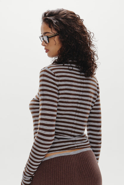 Frankies Bikinis clothing|collections|sale Leo Knit Button Up Cardigan - Pebble