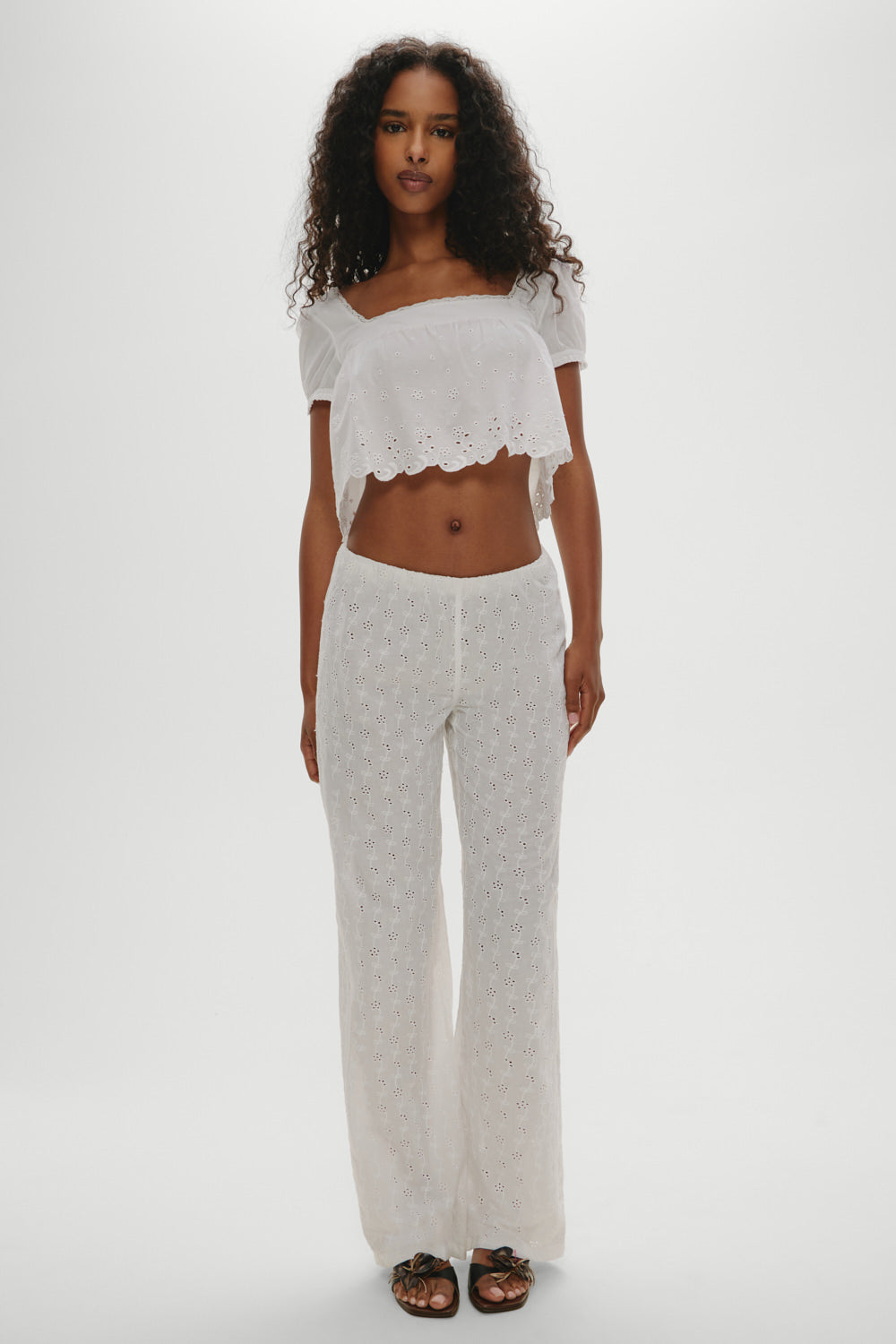 Frankies Bikinis clothing Princess Eyelet Pants - Daisy Eyelet