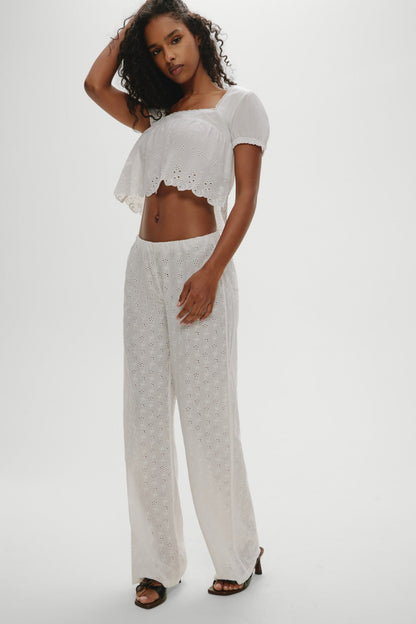 Frankies Bikinis clothing Princess Eyelet Pants - Daisy Eyelet