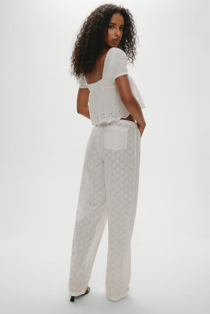 Frankies Bikinis clothing Princess Eyelet Pants - Daisy Eyelet