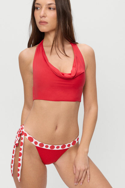 Frankies Bikinis collections|swimwear Coco Skimpy Bikini Bottom - Red Dottie