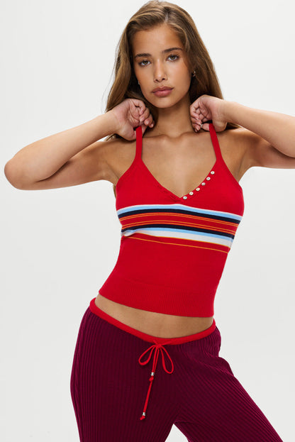 Frankies Bikinis collections|sale Graham Knit Tank - Ember Stripe