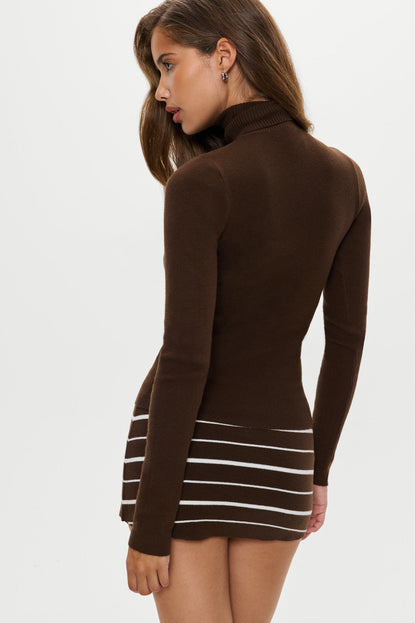 Frankies Bikinis collections|sale Tucker Knit Turtleneck Sweater - Amber