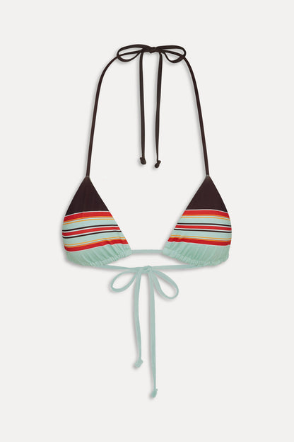 Frankies Bikinis collections|swimwear|sale Nick Striped Triangle Bikini Top - Desert Dusk