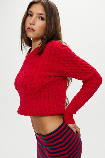 Frankies Bikinis sale Prince Cable Knit Sweater - Heartstrings